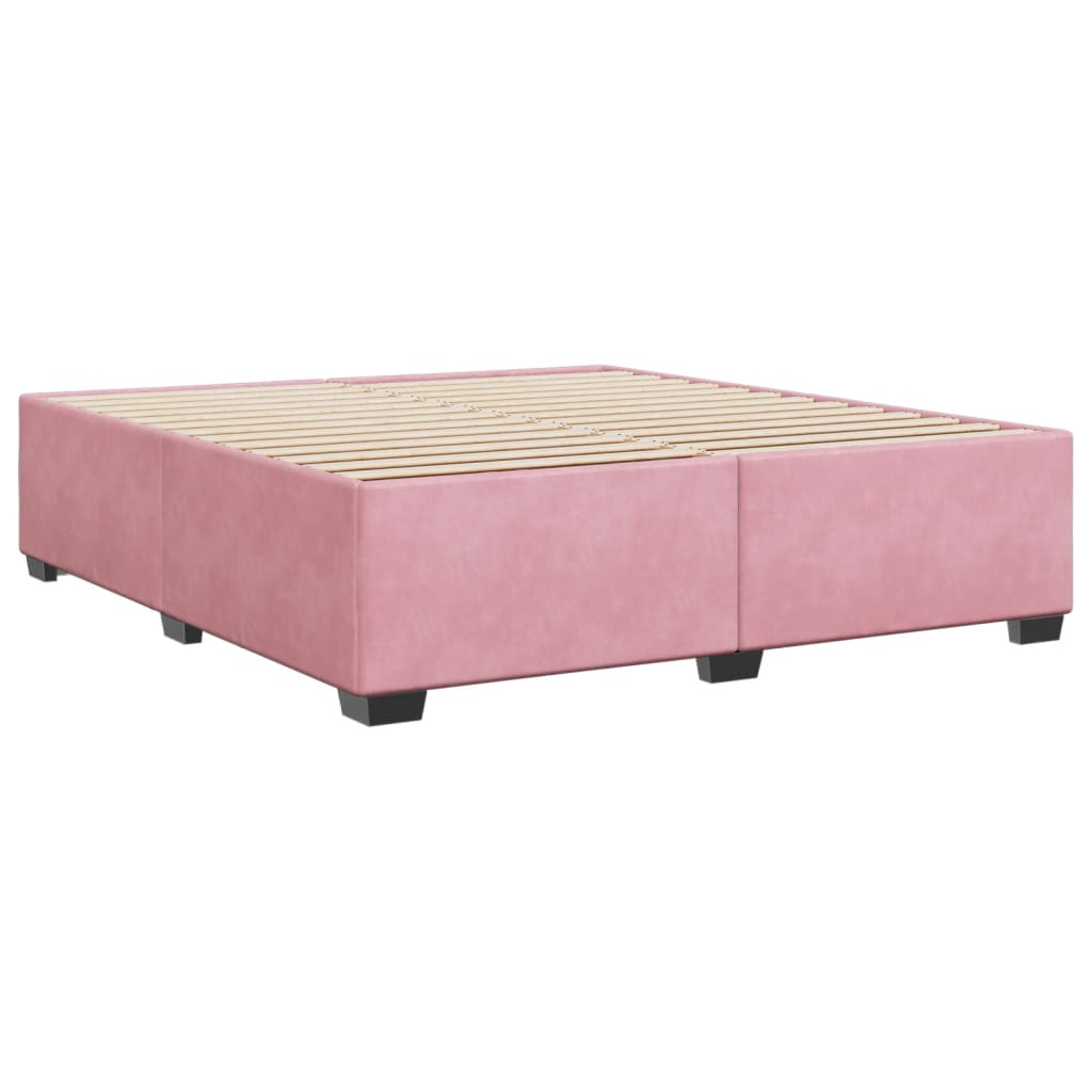 Bedframe fluweel roze 180x200 cm – afbeelding 6