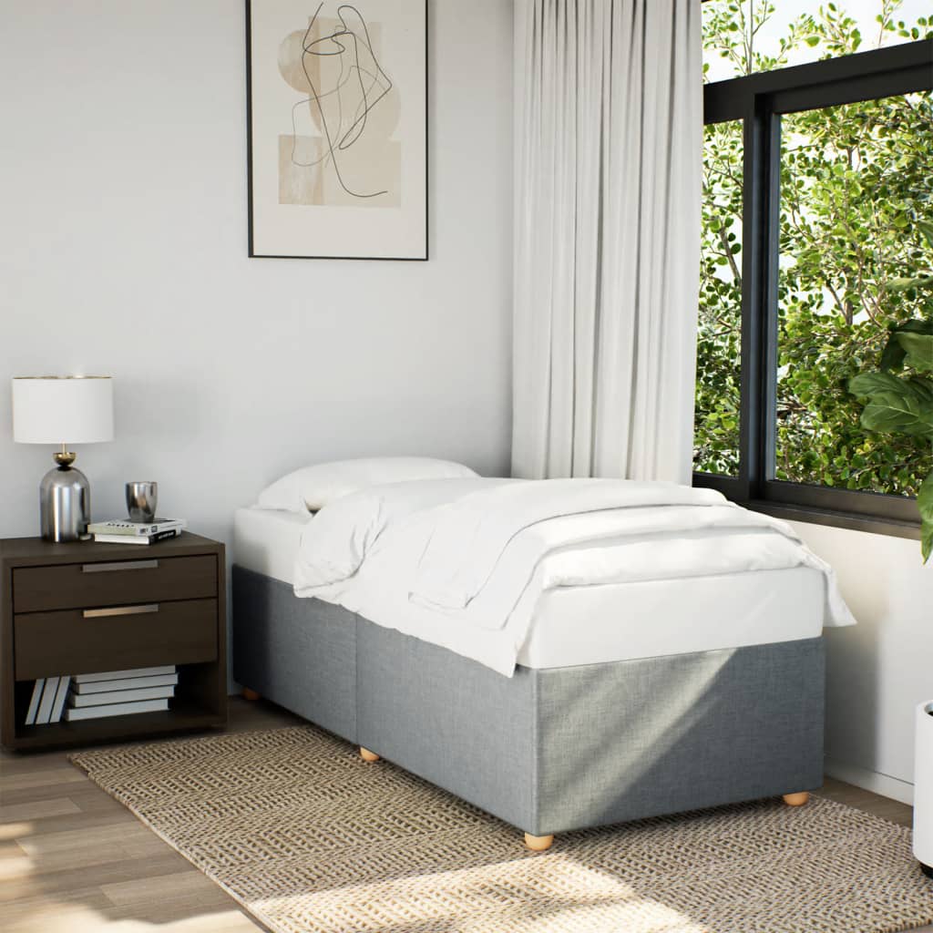Bedframe zonder matras 90x190 cm stof lichtgrijs – afbeelding 1