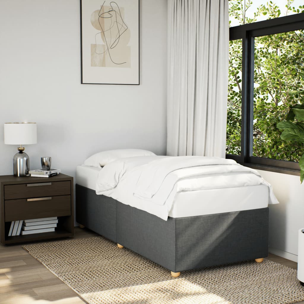 Bedframe zonder matras 90x190 cm stof donkergrijs – afbeelding 1