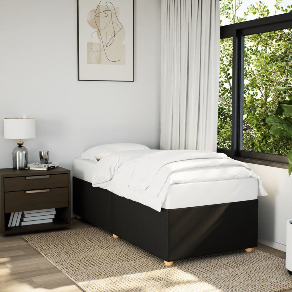 Bedframe zonder matras 100x200 cm stof zwart – afbeelding 1