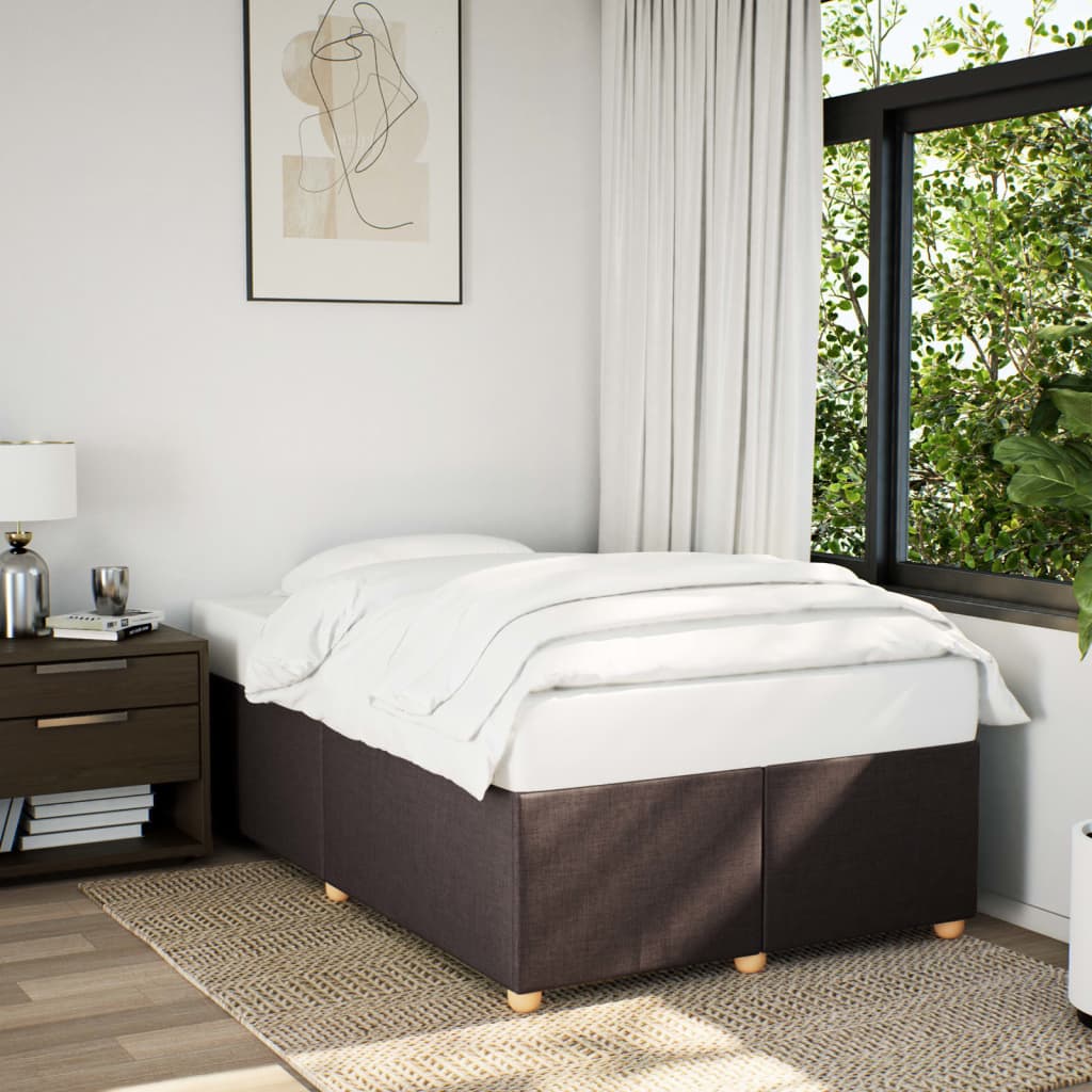 Bedframe zonder matras 120x190 cm stof donkerbruin – afbeelding 1