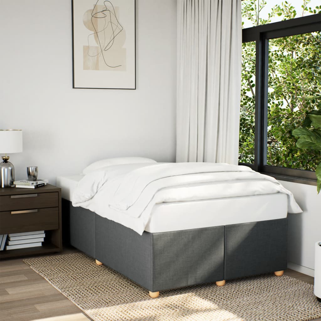 Bedframe zonder matras 120x200 cm stof donkergrijs – afbeelding 1