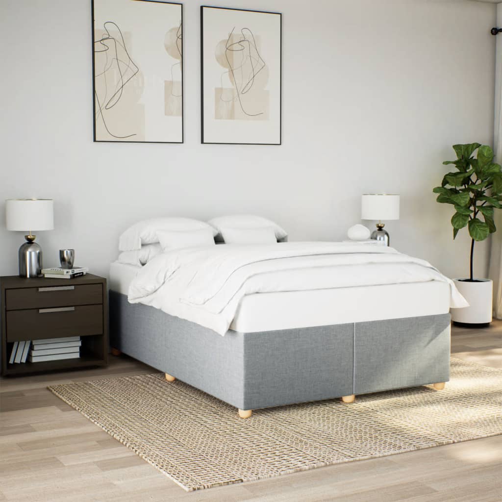 Bedframe zonder matras stof lichtgrijs 140x200 cm – afbeelding 1