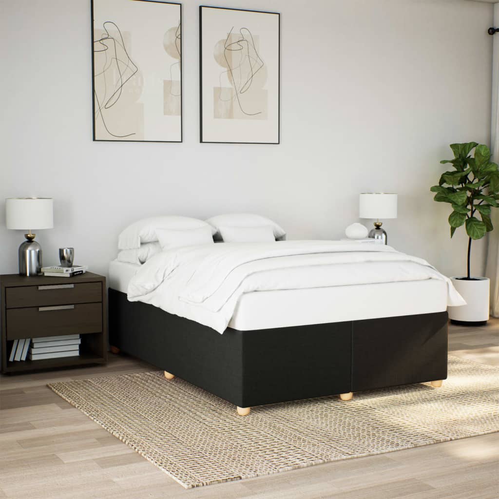 Bedframe zonder matras stof zwart 160x200 cm – afbeelding 1