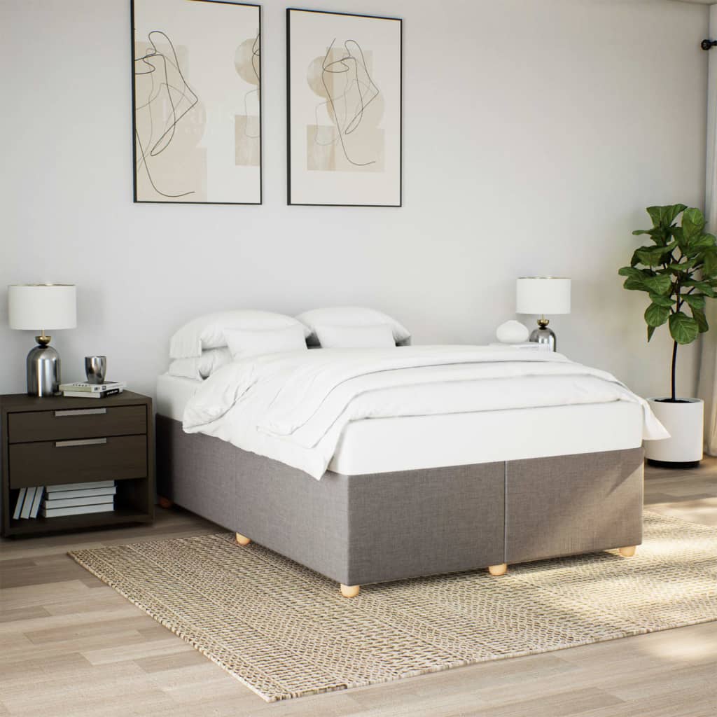 Bedframe zonder matras stof taupe 160x200 cm – afbeelding 1