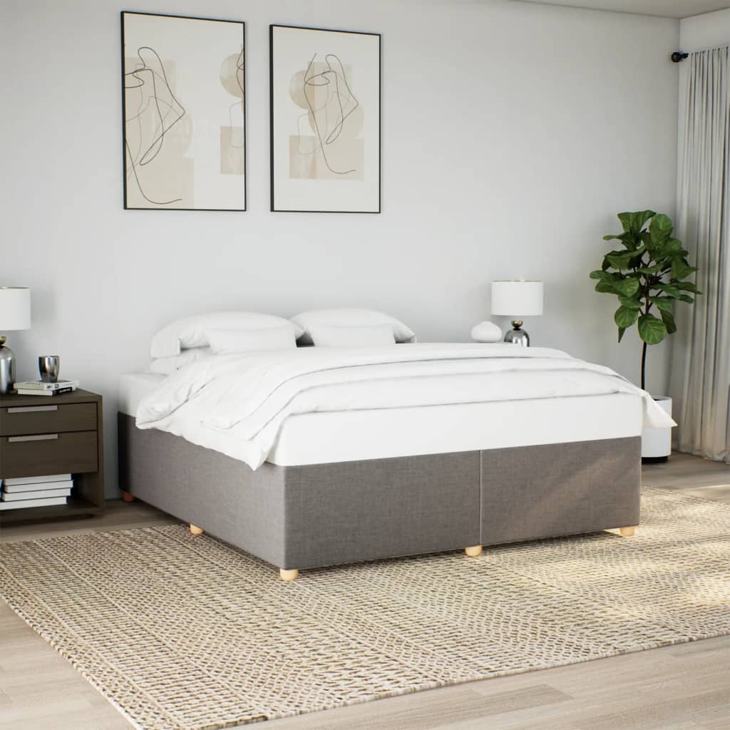 Bedframe zonder matras stof taupe 200x200 cm – afbeelding 1