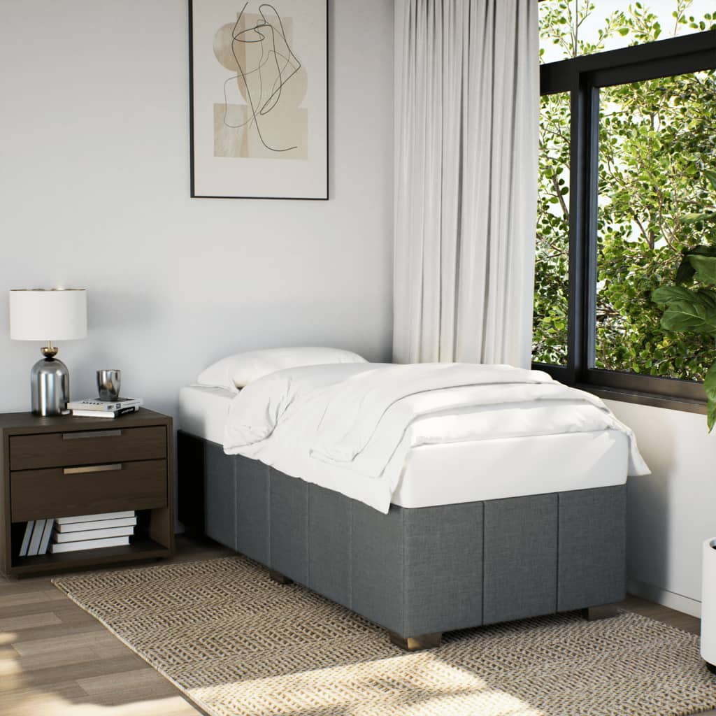 Bedframe zonder matras 80x200 cm stof donkergrijs – afbeelding 1
