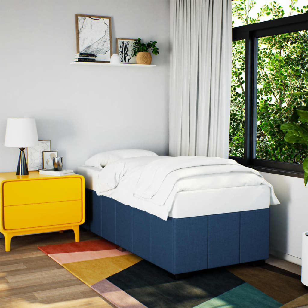 Bedframe zonder matras 80x200 cm stof blauw – afbeelding 1