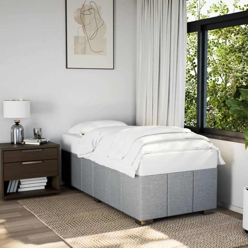 Bedframe zonder matras 90x190 cm stof lichtgrijs – afbeelding 1