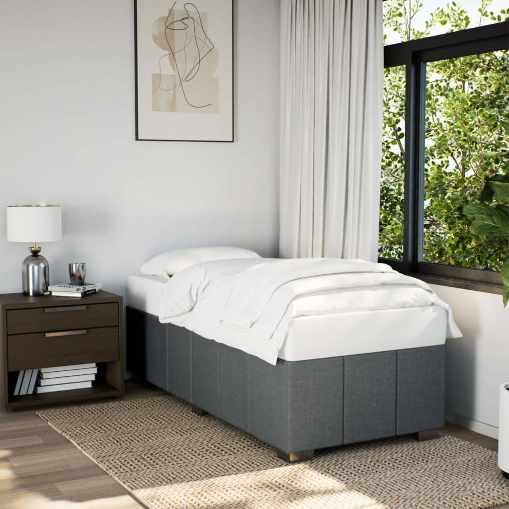 Bedframe zonder matras 90x190 cm stof donkergrijs – afbeelding 1