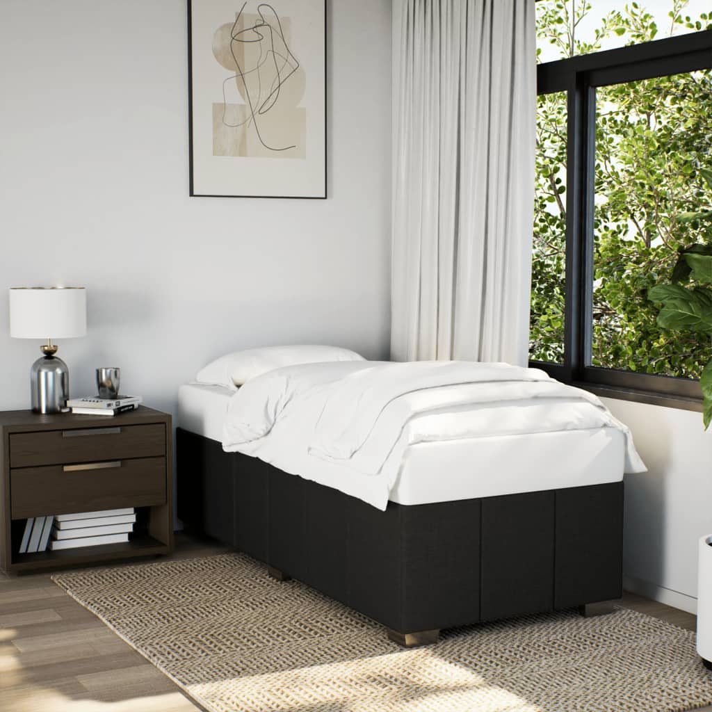Bedframe zonder matras 90x190 cm stof zwart – afbeelding 1