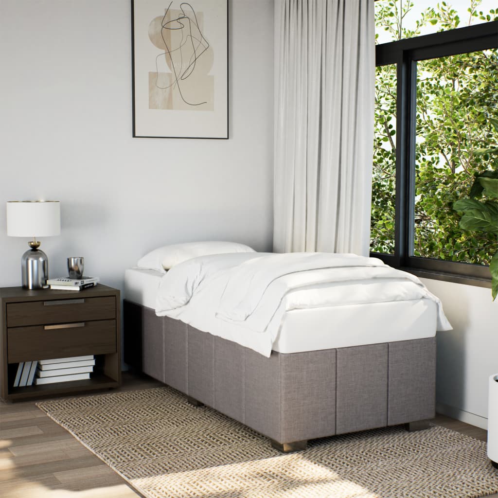 Bedframe zonder matras 90x200 cm stof taupe – afbeelding 1