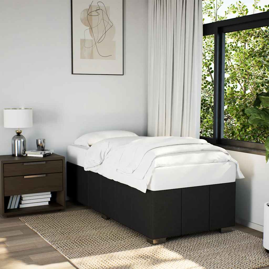 Bedframe zonder matras 100x200 cm stof zwart – afbeelding 1