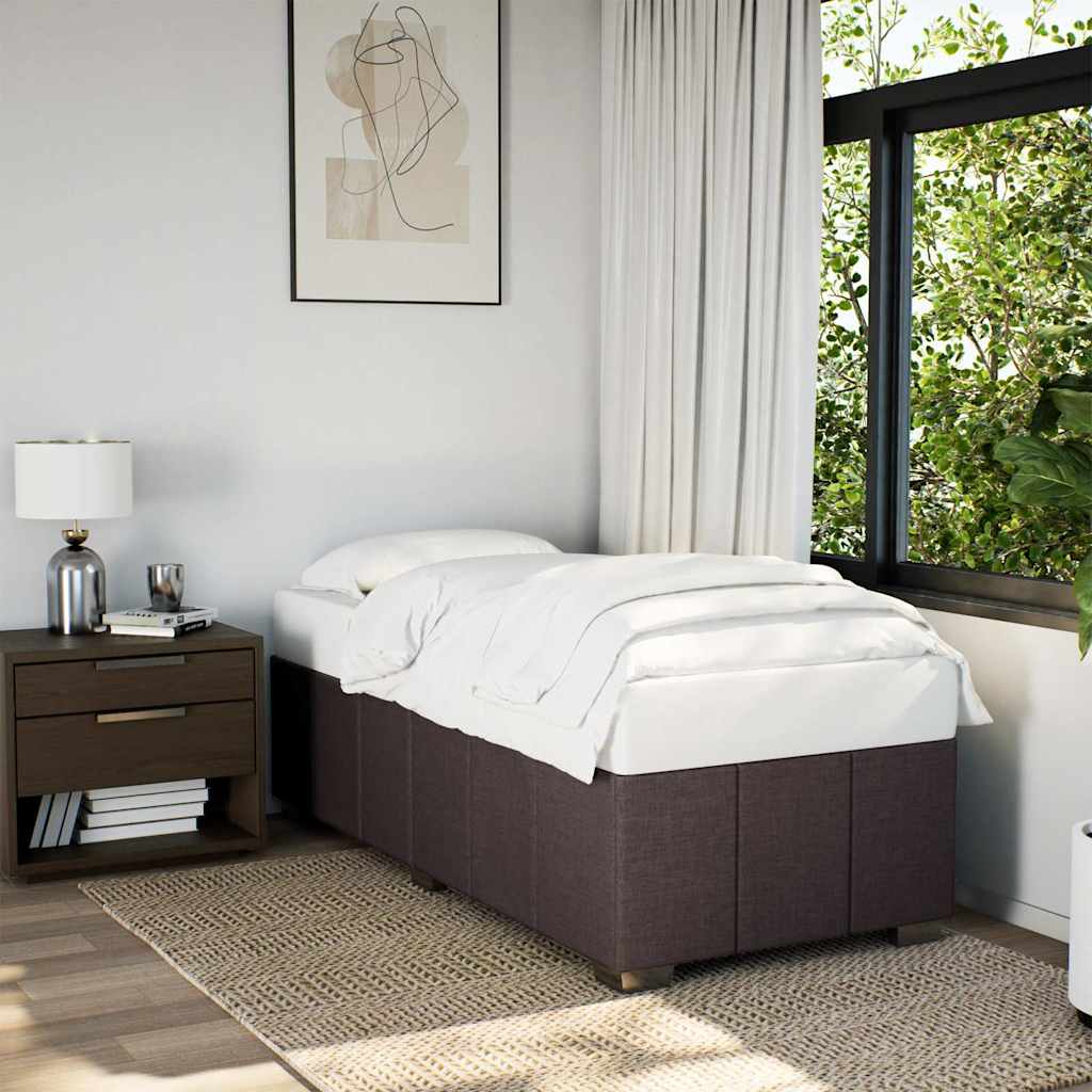 Bedframe zonder matras 100x200 cm stof donkerbruin – afbeelding 1