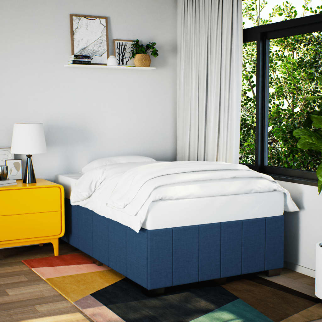 Bedframe zonder matras 120x200 cm stof blauw – afbeelding 1