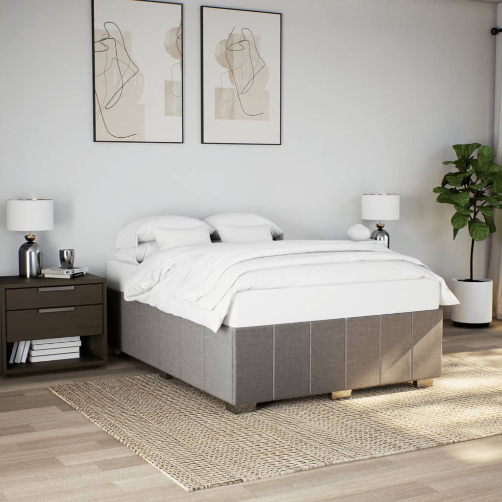 Bedframe zonder matras stof taupe 140x200 cm – afbeelding 1