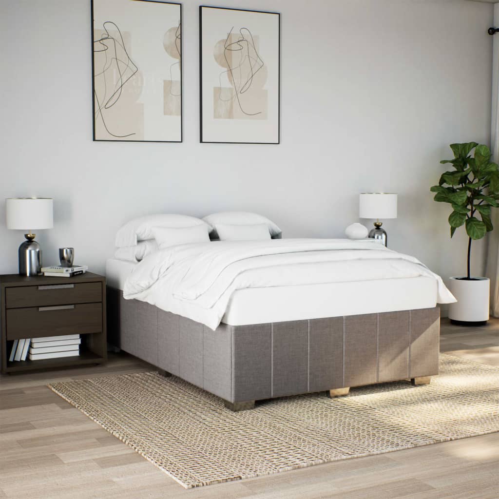 Bedframe zonder matras stof taupe 160x200 cm – afbeelding 1