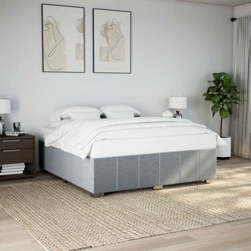 Bedframe zonder matras stof lichtgrijs 180x200 cm – afbeelding 1