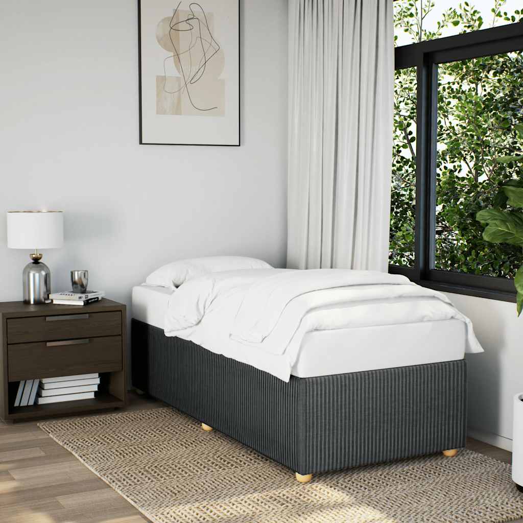 Bedframe zonder matras 90x200 cm stof donkergrijs – afbeelding 1