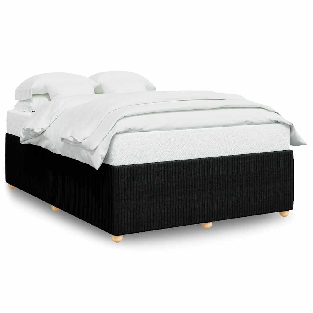 Bedframe zonder matras stof zwart 140x200 cm – afbeelding 2