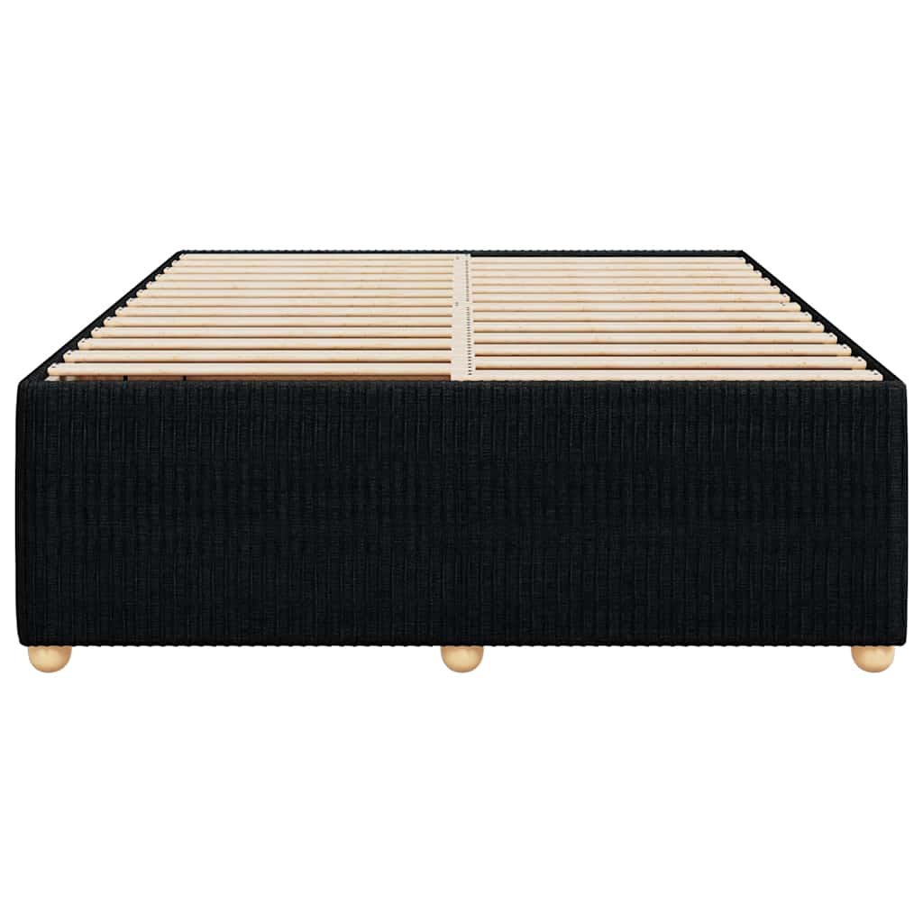 Bedframe zonder matras stof zwart 140x200 cm – afbeelding 4