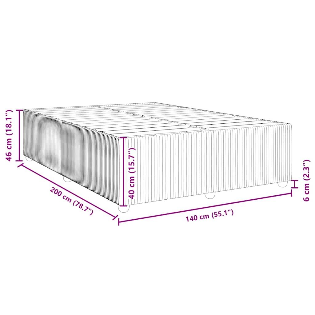 Bedframe zonder matras stof zwart 140x200 cm – afbeelding 9