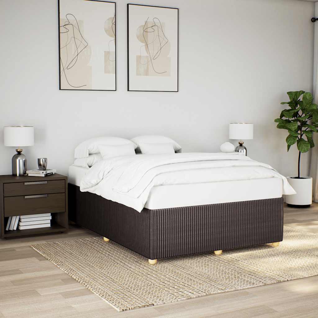 Bedframe zonder matras stof donkerbruin 160x200 cm – afbeelding 1