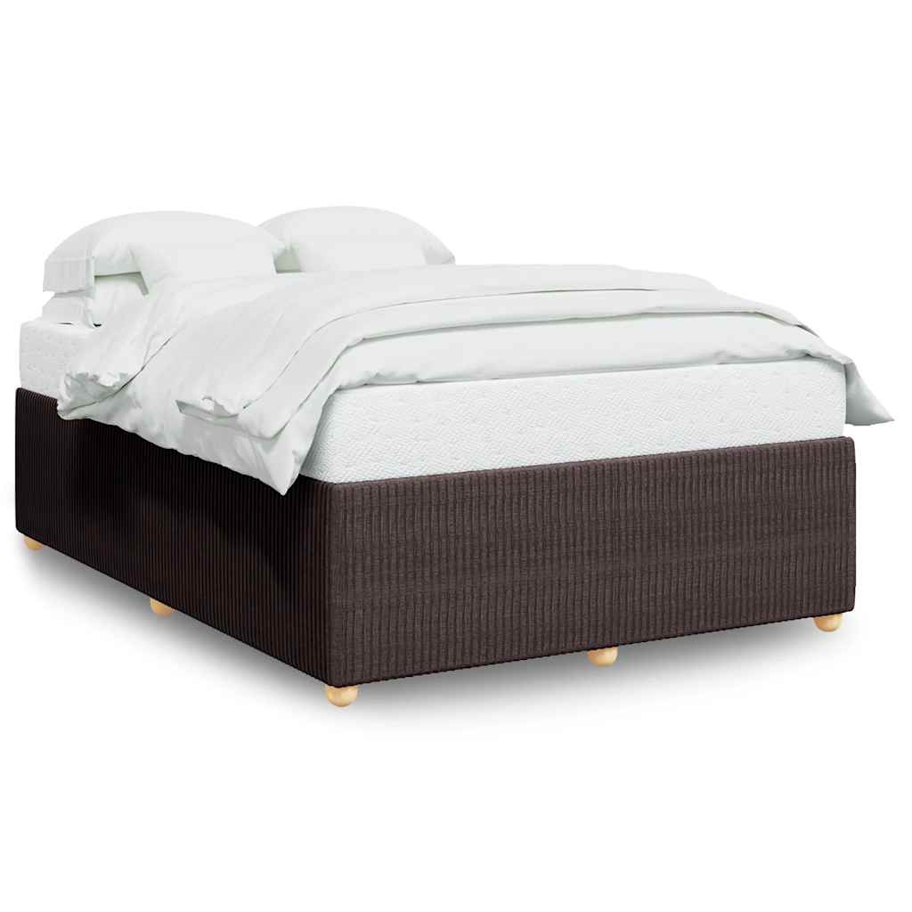 Bedframe zonder matras stof donkerbruin 160x200 cm – afbeelding 2