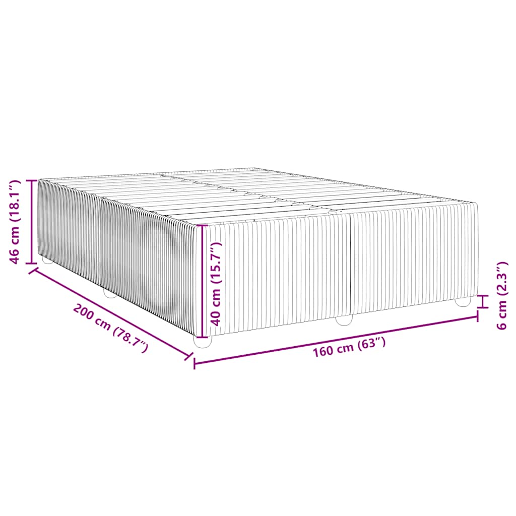 Bedframe zonder matras stof donkerbruin 160x200 cm – afbeelding 9