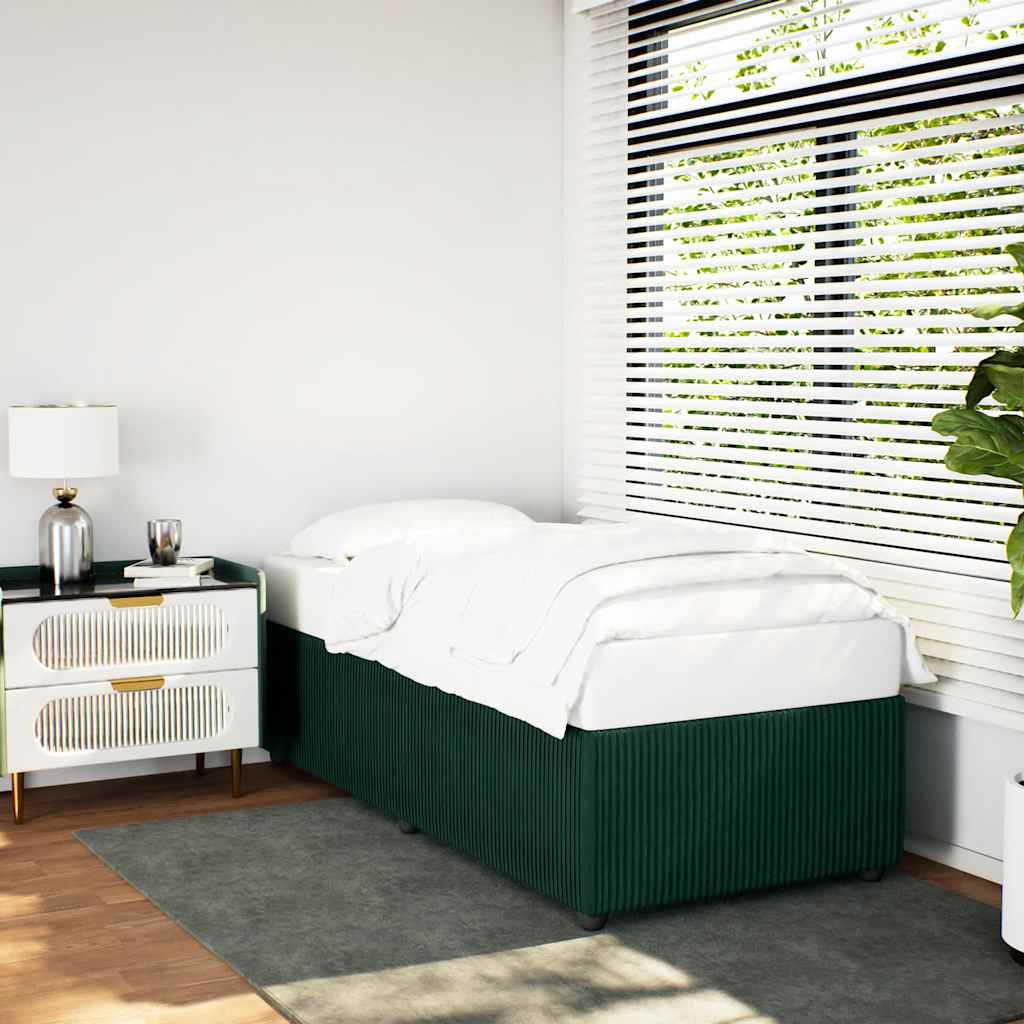 Bedframe zonder matras 80x200 cm fluweel donkergroen – afbeelding 1