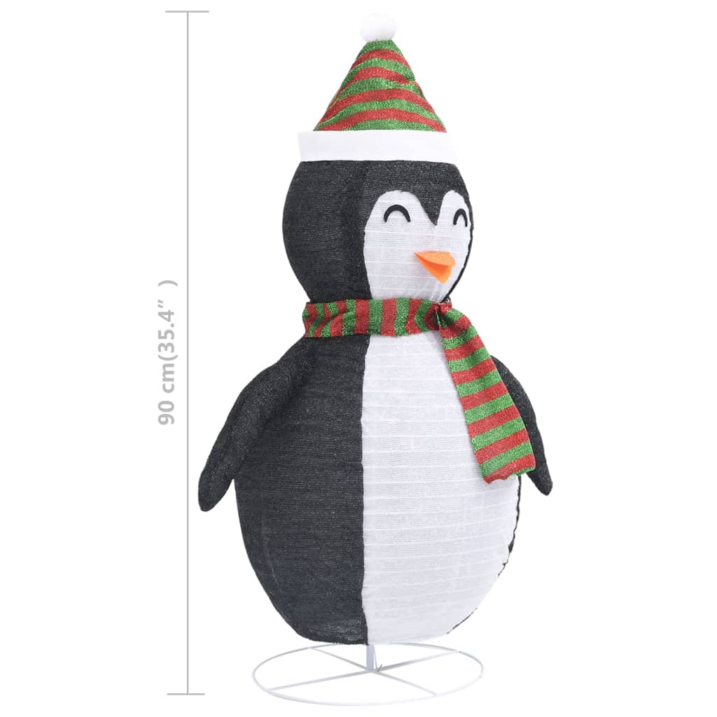Kerstpinguïn decoratief LED 90 cm luxe stof – afbeelding 10