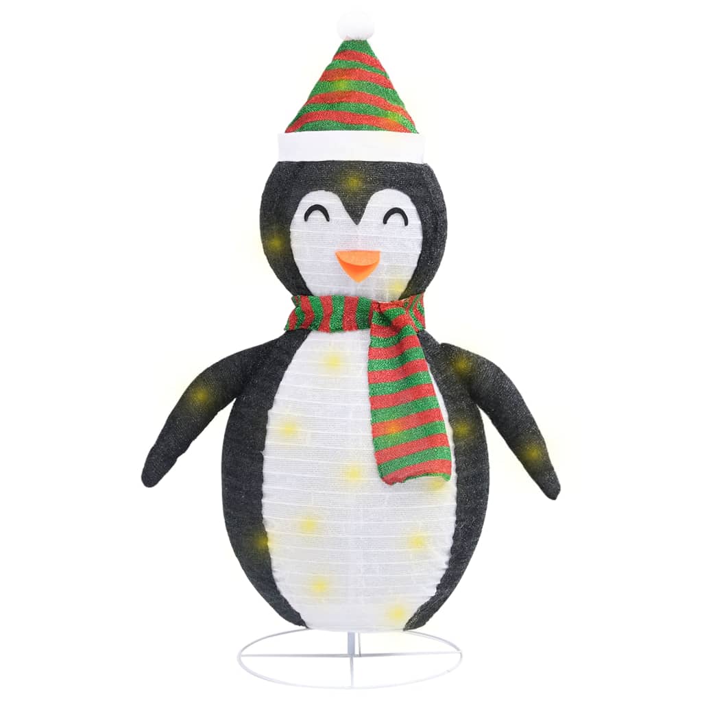 Kerstpinguïn decoratief LED 120 cm luxe stof – afbeelding 2