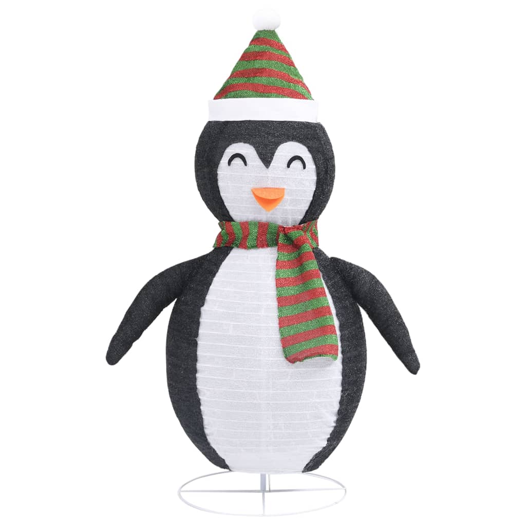 Kerstpinguïn decoratief LED 120 cm luxe stof – afbeelding 5