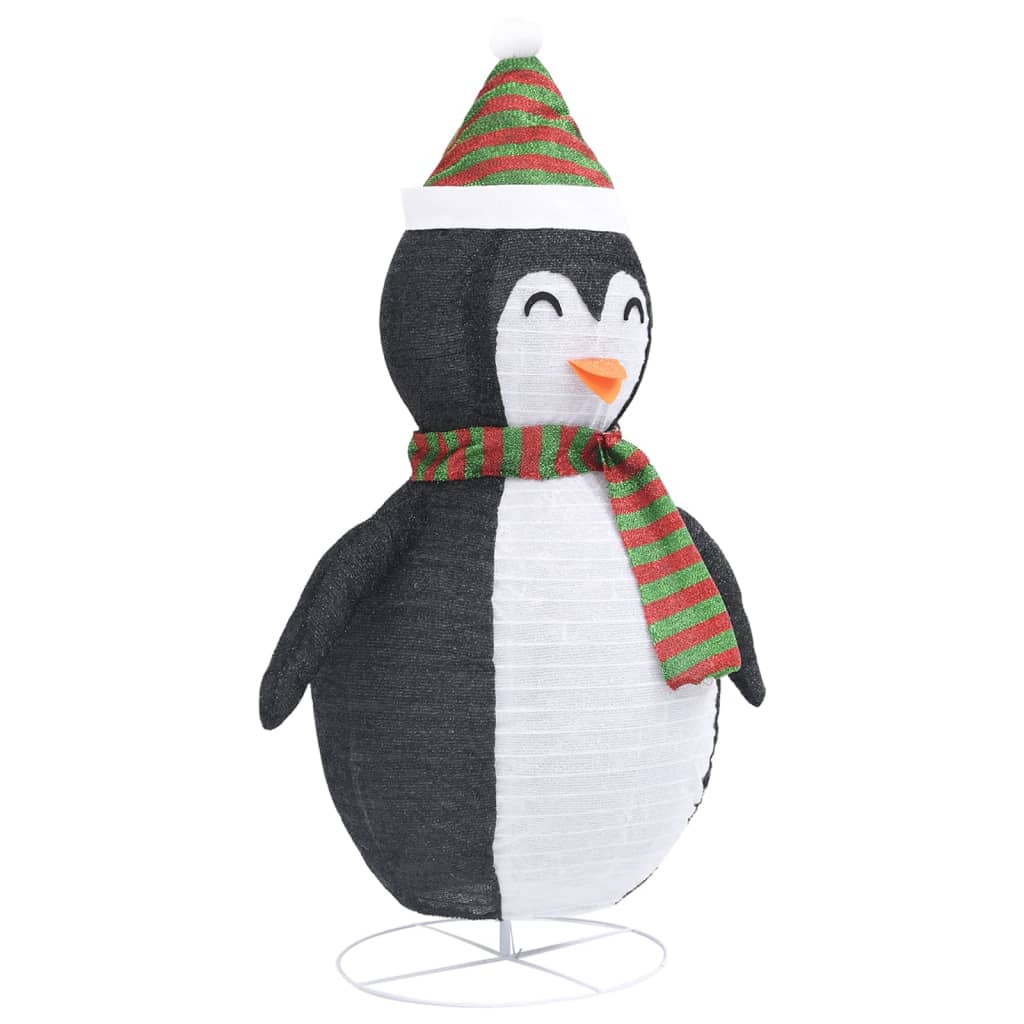 Kerstpinguïn decoratief LED 120 cm luxe stof – afbeelding 6