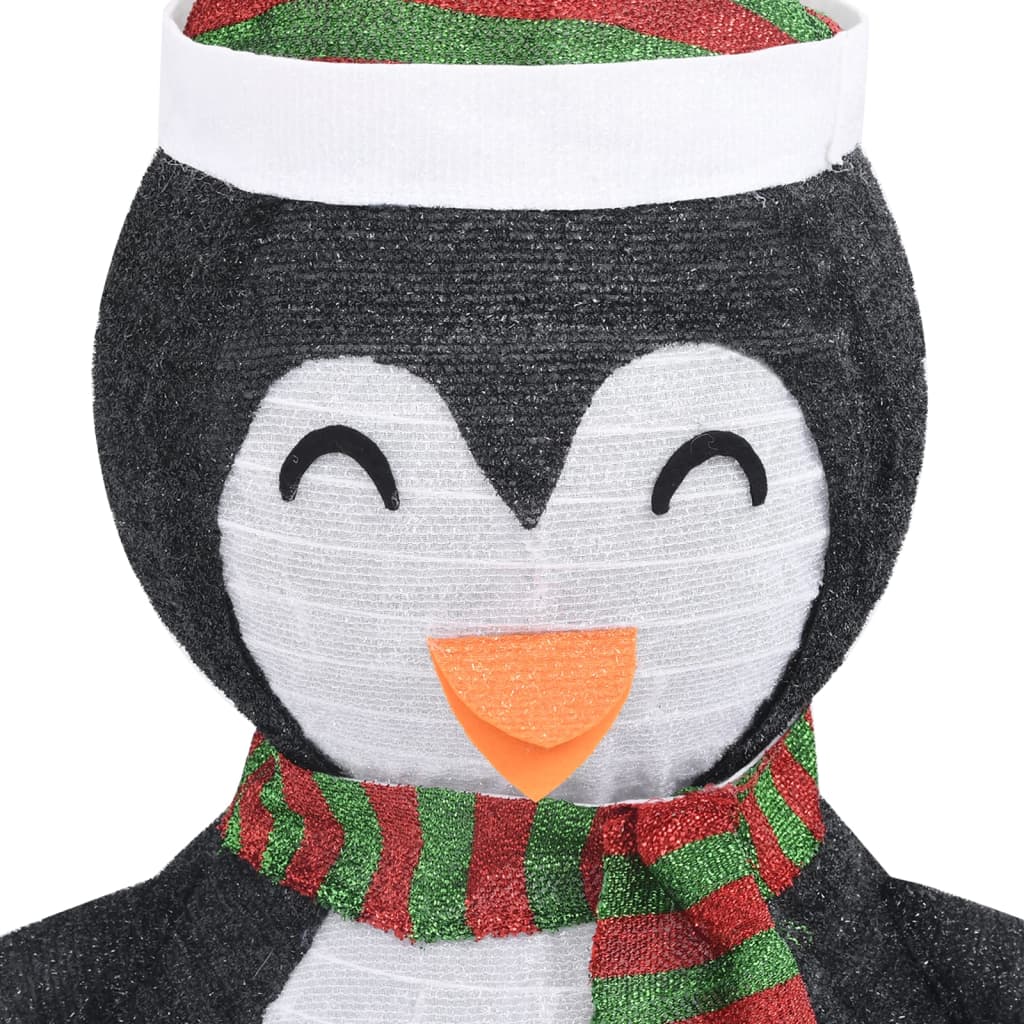 Kerstpinguïn decoratief LED 120 cm luxe stof – afbeelding 7