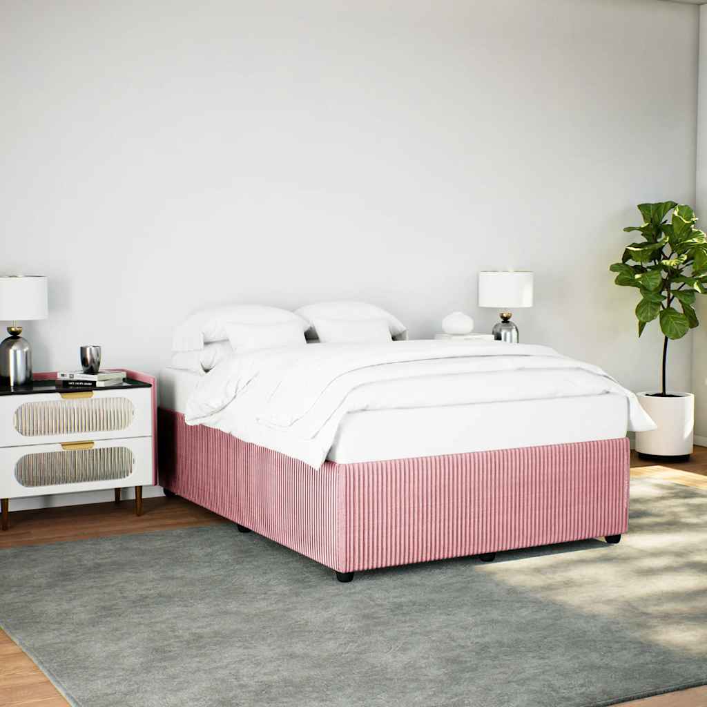 Bedframe fluweel roze 160x200 cm – afbeelding 1