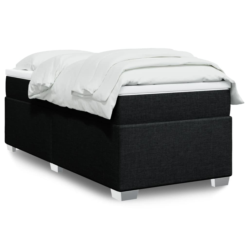 Boxspring met matras stof zwart 80x200 cm – afbeelding 1