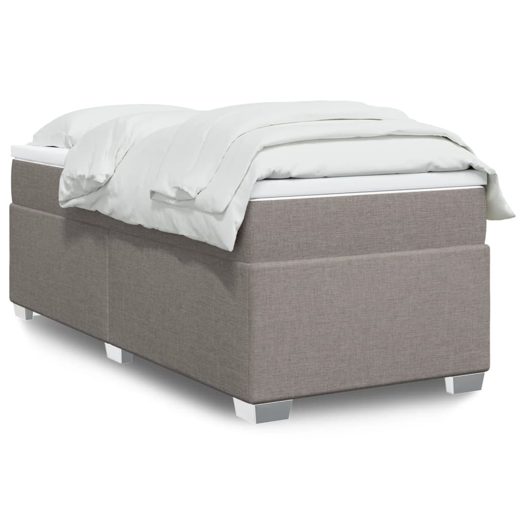 Boxspring met matras stof taupe 80x200 cm – afbeelding 1