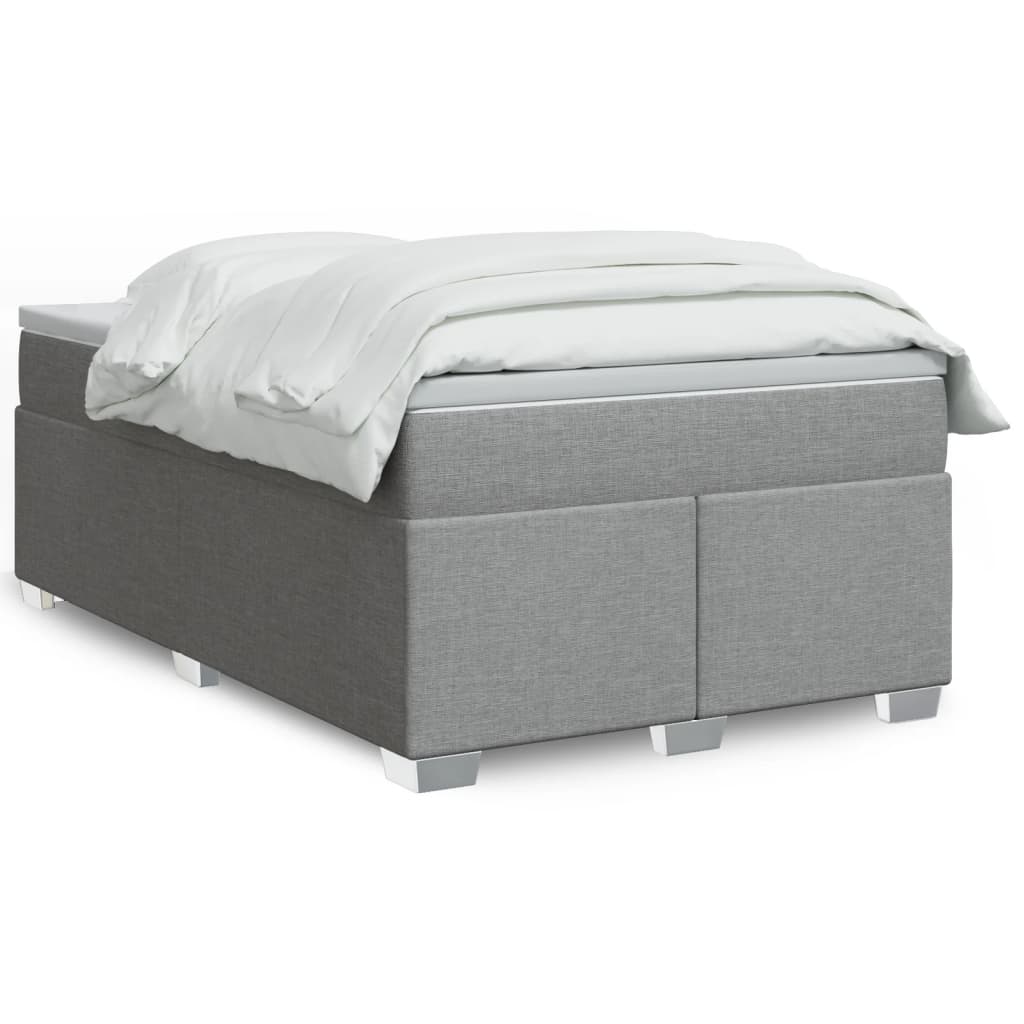 Boxspring met matras stof lichtgrijs 120x190 cm – afbeelding 1