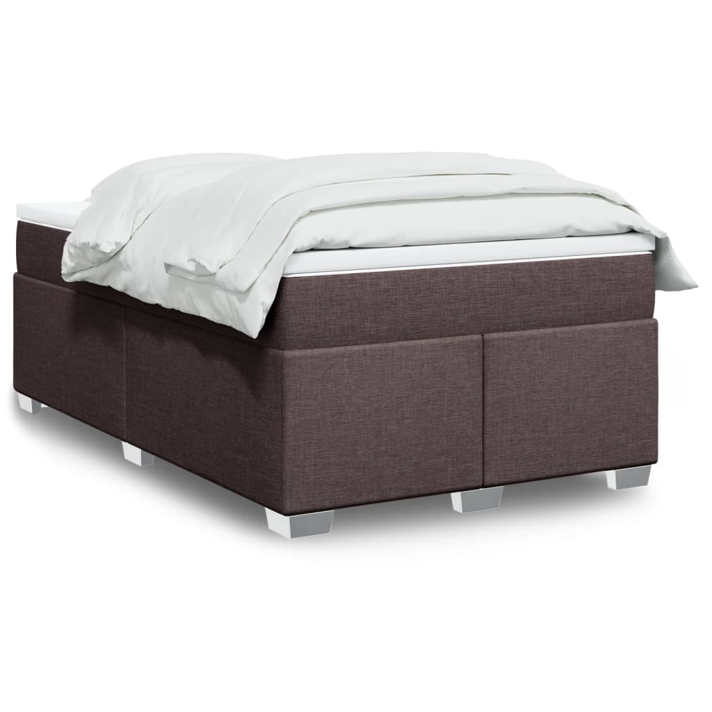 Boxspring met matras stof donkerbruin 120x190 cm – afbeelding 1