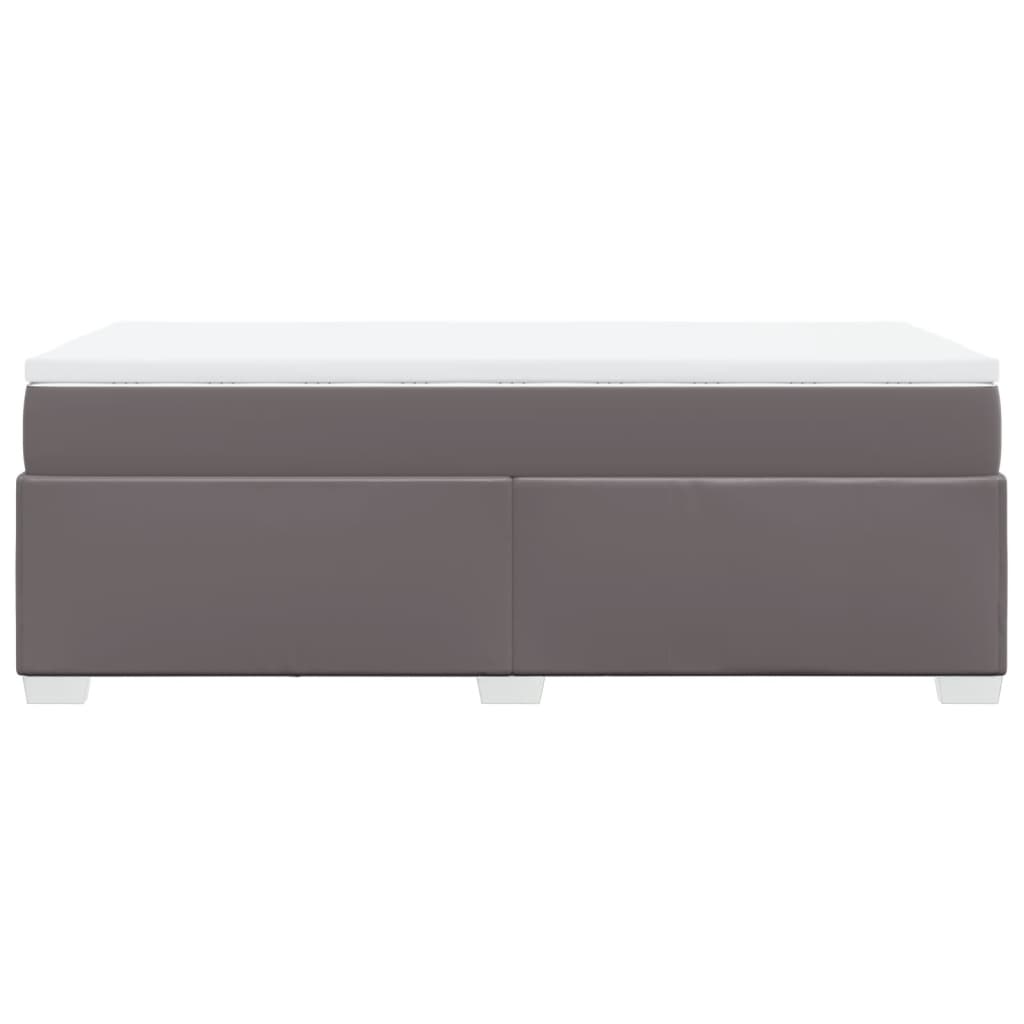 Boxspring met matras kunstleer grijs 90x200 cm – afbeelding 8