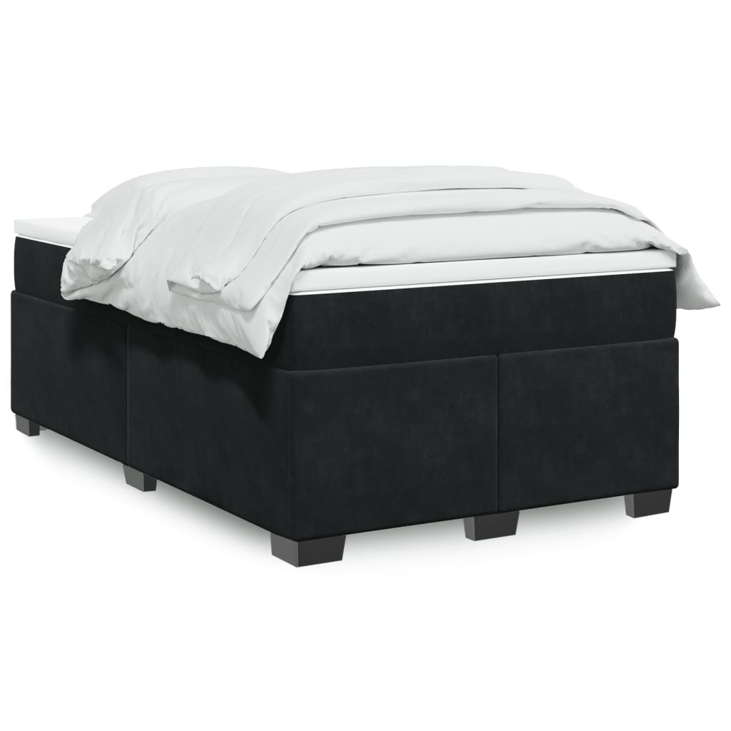 Boxspring met matras fluweel zwart 120x190 cm – afbeelding 1