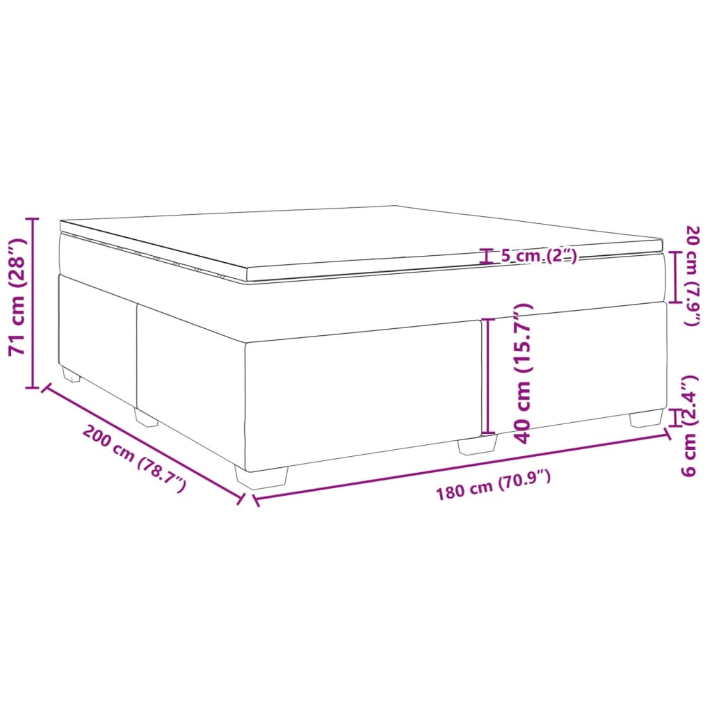 Boxspring met matras fluweel roze 180x200 cm – afbeelding 12