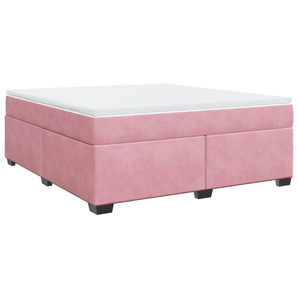 Boxspring met matras fluweel roze 180x200 cm – afbeelding 2