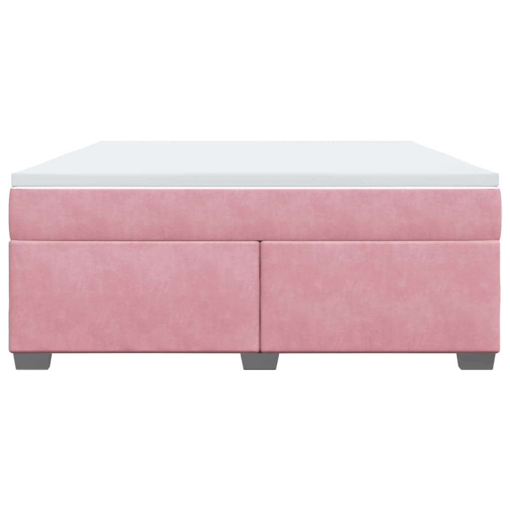 Boxspring met matras fluweel roze 180x200 cm – afbeelding 4