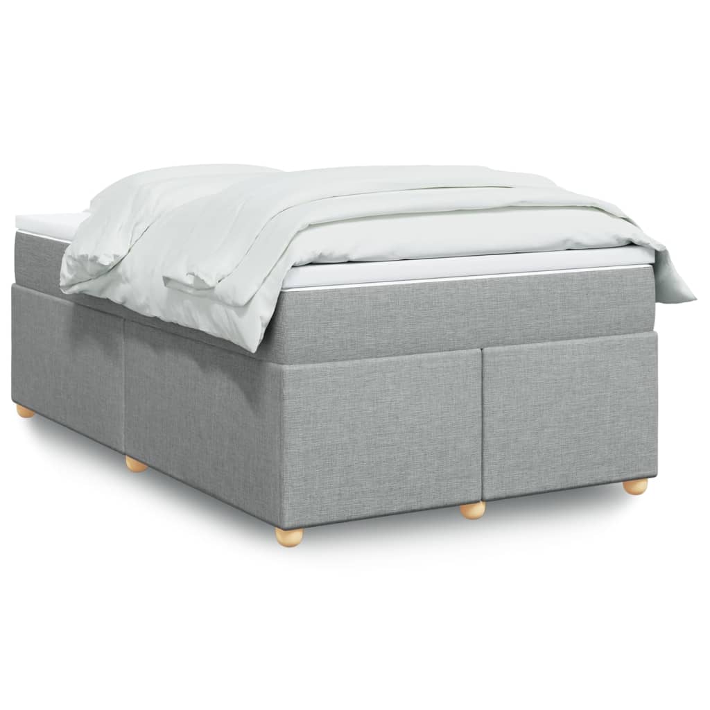 Boxspring met matras stof lichtgrijs 120x190 cm – afbeelding 1