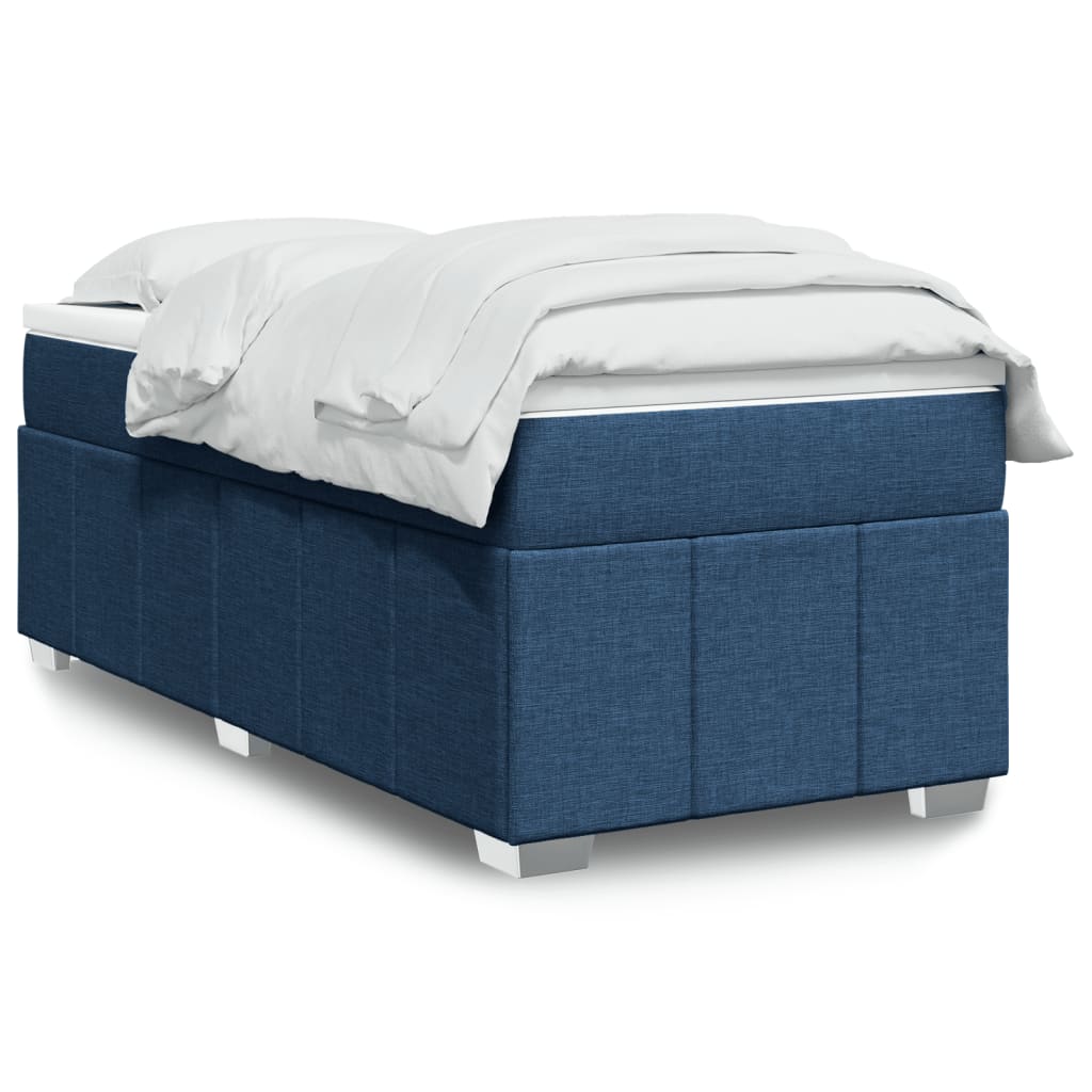 Boxspring met matras stof blauw 80x200 cm – afbeelding 1