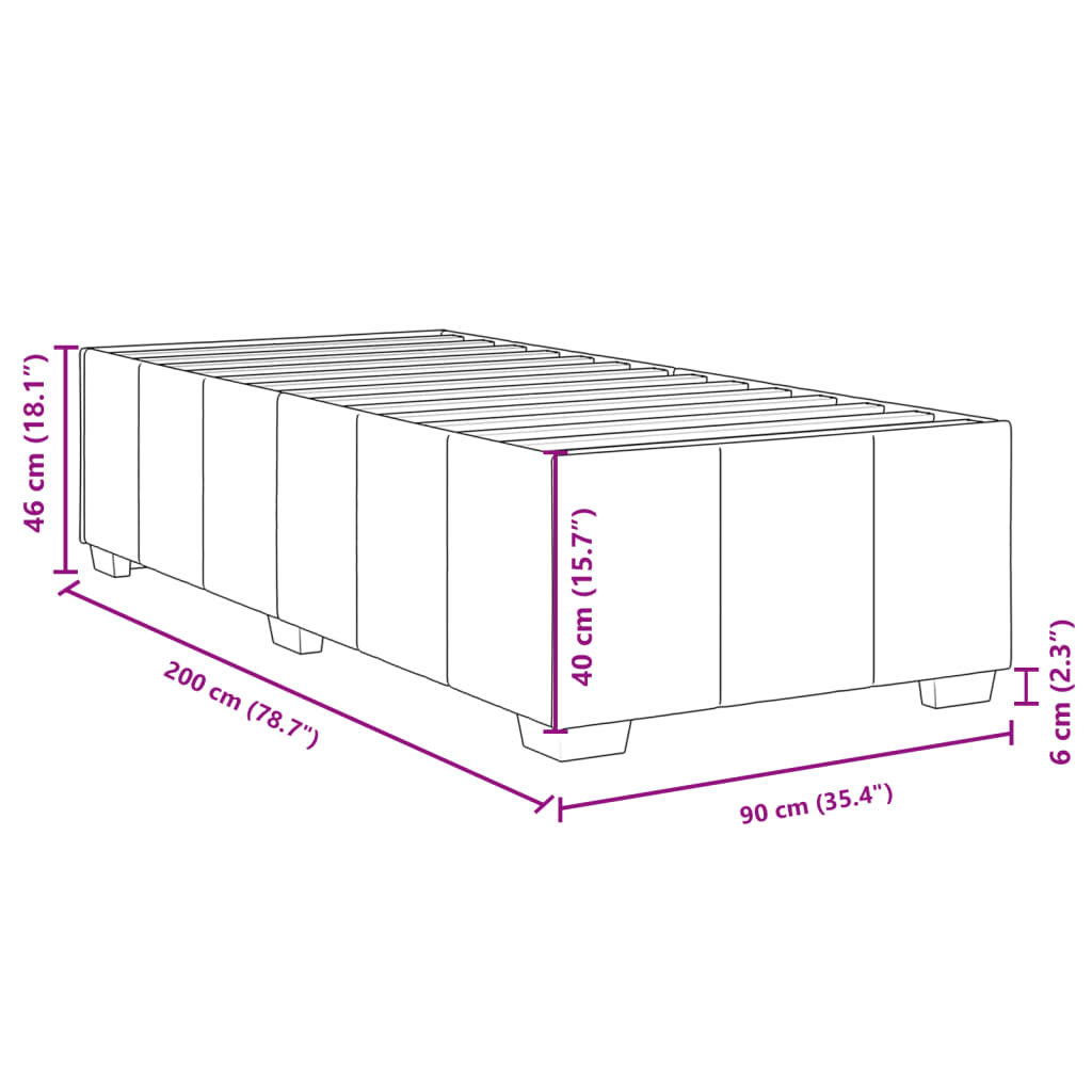 Boxspring met matras stof zwart 90x200 cm – afbeelding 12