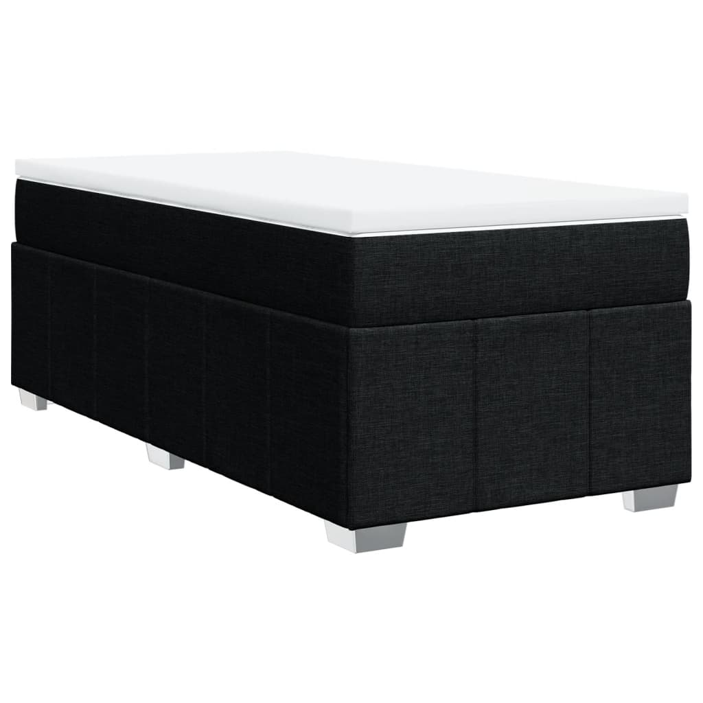 Boxspring met matras stof zwart 90x200 cm – afbeelding 2