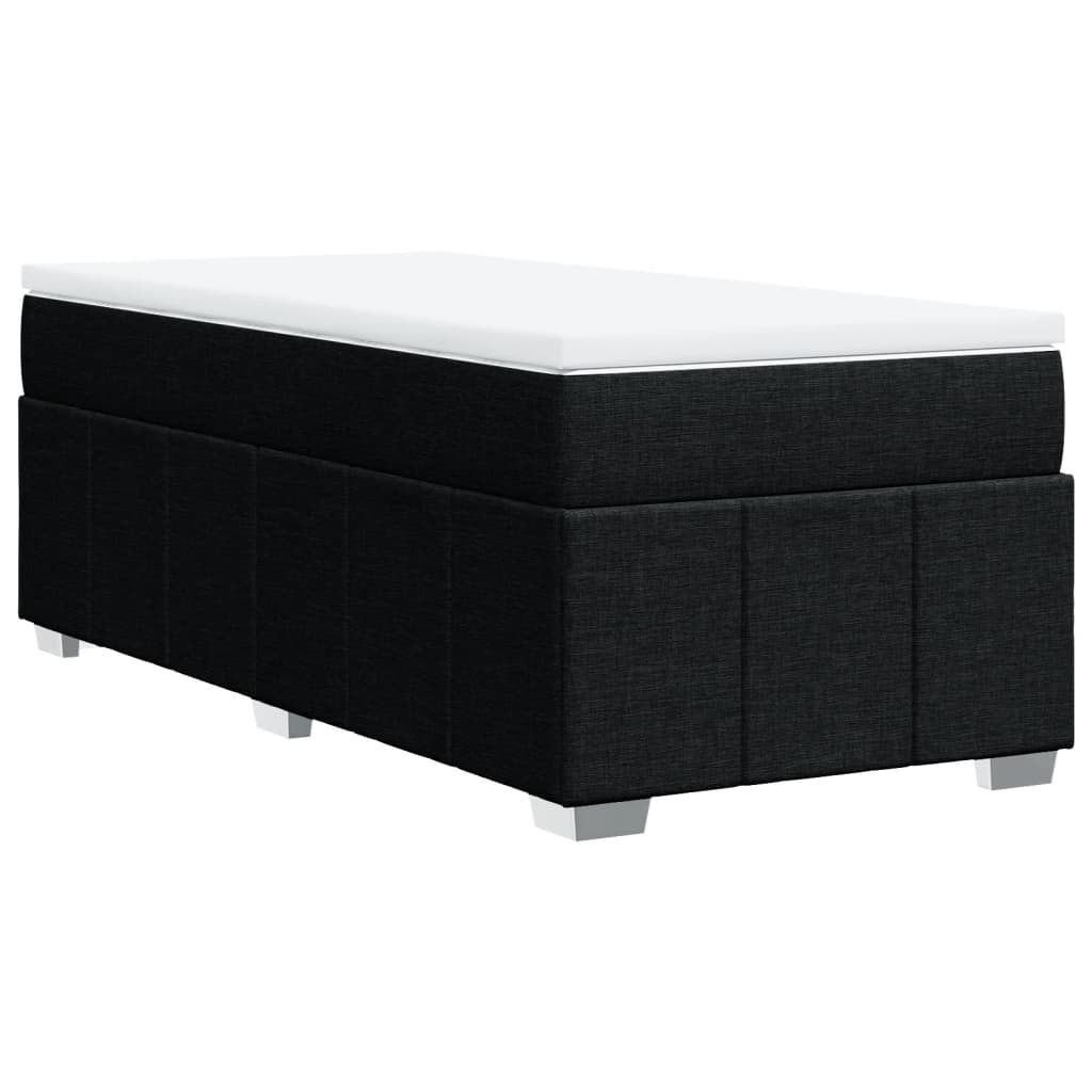 Boxspring met matras stof zwart 90x200 cm – afbeelding 9